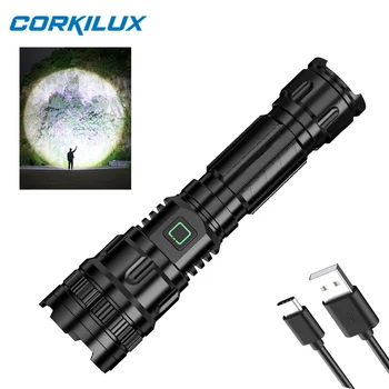 CORKILUX Zoomovateľnom 18650 výchovy k DEMOKRATICKÉMU občianstvu, Ručné LED Baterka S USB Nabíjanie, Super Svetlé Vysoký Výkon Núdzové Camping Baterka Svetlo