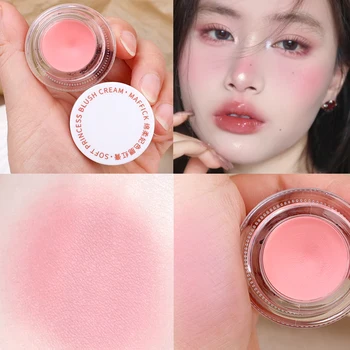 Peach Červenať Krém na Tvár Pigment Minerálny Prášok make-up dlhotrvajúci Prirodzené Kontúry Tváre Odtieň Peach Pink Tvár Blusher Kozmetika