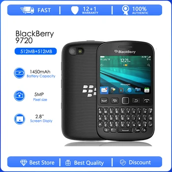Blackberry 9720 Zrekonštruovaný-Odomknutý, Originál 9720 QWERTY Klávesnicu, 5MP Podpora GPS, WiFi Kapacitný Displej Smartphone zrekonštruovaný