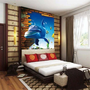 beibehang 3d dolphin sexi pozadia na stenu tv podmorský svet, nástenné maľby, spálne, obývacia izba, domáce dekorácie, tapety