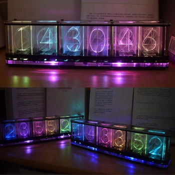 DIY Sady RGB LED Napodobniť Svietiť Trubice Hodiny LED Hudba Spektrum Čas trubice Nočné svetlo Plné Farby RGB Domáce Dekorácie Darček