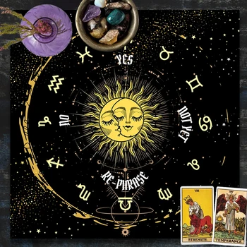 Zodiac Tarot Handričkou Kyvadlo Handričkou Sun & Moon Veštenie Nástroje Oltár Handričkou Veštenie Oltár Tarot Mat izba Dekor domov Handričkou