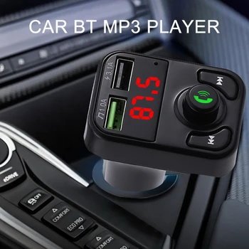 Auto Bluetooth 5.0 FM Bezdrôtové Handsfree, Audio Prijímač Auto MP3 Prehrávač Hudby 2.1 A USB Nabíjačka, Auto Príslušenstvo