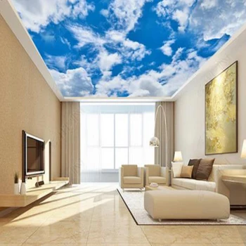 1845 Modrá Obloha s Hustými Mrakmi, Tlač na Strop Film Pre Domáce Obývacia Izba, Spálňa stropov