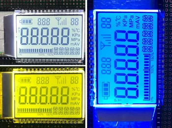 32PIN HTN Pozitívne 5-Ciferné Segmente LCD Panel Biela/Žltá Zelená/Modrá Podsvietenie 3V