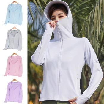 Ženy Ice Silk Sun Protection Oblečenie, Rybárske Nepremokavé Oblečenie Quick Dry Skin Windbreaker S Vrecku Vonkajšie Ochranné Oblečenie