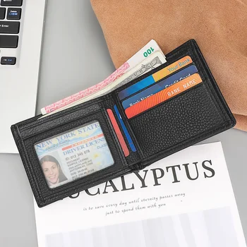 bežné kožené pánske peňaženky multi slot dolár klip krátke plastický business peňaženky