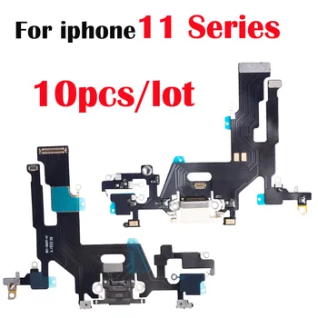 10pcs/veľa Nabíjací Port Flex Kábel Pre iPhone 11 Pro Max Dock USB Konektor pre Nabíjačku S Mikrofónom Náhradný Flex
