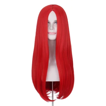 Missuhair Sally Kostým Parochňu pre Ženy 26 cm Dlhé Rovné Červené Vlasy Parochňa Strednej Časti Syntetické Halloween Cosplay Parochne