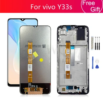 Pre Vivo Y33s LCD Displej Dotykový Displej Digitalizátorom. S montážou Rámu V2109 Obrazovke opravu, Výmenu súčasti 6.58