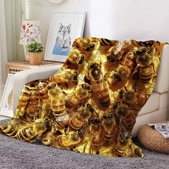 CLOOCL Deka Hmyzu Bee Kolónie Honeycomb 3D Flanelové Deka Domova Office Nap Deka, klimatizácia, Deka Drop Shipping