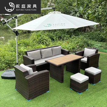 Vonkająí ratanový sofa nádvorie opaľovací krém nepremokavé zmes ratan stoličky záhrada obytných voľný čas jednoduchý ratanový stôl stoličky