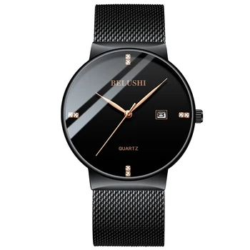 BELUSHI Minimalistický Muž Business Ultra Tenkých Hodiniek Top Luxusné Značky Oka Popruh Quartz Voľný čas Pánske Náramkové hodinky Dátum, Funkcia