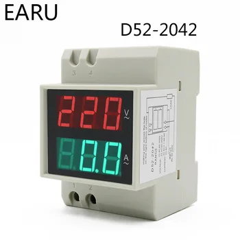 DIN lištu Led Displej Voltmeter Ammeter Vstavaný Transformátor AC80-300V 200-450V 0-100A Panel Napätie Prúd Meter Monitor Tester