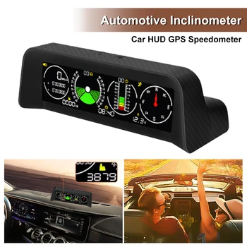 Auto HUD Inclinometer Head Up Display GPS Tachometer MPH Kompas Digitálny Svahu Uhol Merač Nadmorskej výšky Meradlo Pre Off-Road Vozidlá