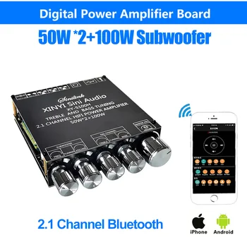 50W*2+100W Subwoofer 2.1 Kanálový Bluetooth Audio Digitálny Zosilňovač Rada Modul S App