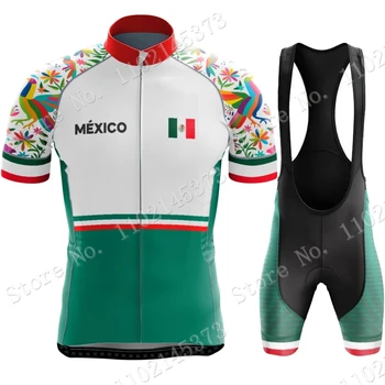 2023 Mexiko Národný Tím Cyklistika Dres Nastaviť Letné Oblečenie Cestnej Bike Košele Vyhovovali Cyklistické Šortky Podbradník MTB Ropa Maillot