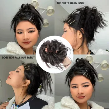 Parochňa Vlasy Krúžok Simulácia Vlasy Cool Dievča Traceless Prirodzený Prírastok Objem Vlasov Parochňu Krúžok Lenivý Styling Nástroje Strany Vlasy Accessorie