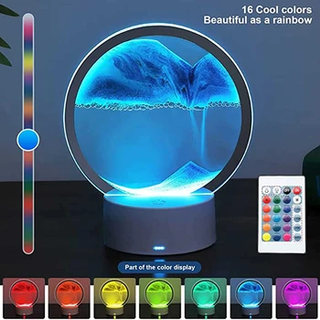 LED RGB Sandscape Lampa Pohybujúce sa Pieskové Umenie Nočné Svetlo s 7Colors presýpacích hodín Svetlo Deep Sea 3D Zobrazenie Domáce Dekorácie NewYear Darček