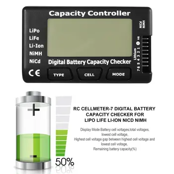 2023 Batérie Napätie Kontrola Tester Batérií Checker Univerzálny RC Bunky Meter-7 Digital Kapacita LiPo Život Li-ion, Nicd NiMH