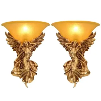 Európska luxusné vnútorné nástenné svietidlo žiarovka E14 led lampy Zlato dekoratívne umenie, nástenné svietidlá Steny v Obývacej izbe lighs spálňa, nočné lampy
