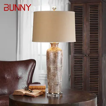 BUNNY Americký Štýl Keramická stolná Lampa LED Ročník Tvorivej Luxusný písací Stôl Svetlá pre Domáce Obývacia Spálňa Posteli Dekor