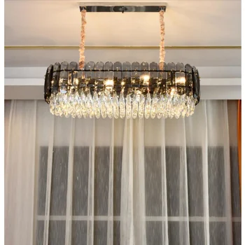 Led Luxusné krištáľový Luster obývacia izba moderné Osvetlenie Villa Hotel Jedáleň LED dekoratívne osvetlenie v šedá/Champagne
