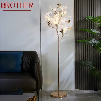 BRAT Nordic Kreatívne Podlahy Lampa Ginkgo Kvet Tvar Svetlo Moderné LED Dekoratívne pre Domáce Obývacia Izba