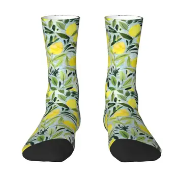 Kawaii Mužov Akvarel Lemon Tree Šaty Unisex Ponožky Teplé Pohodlné 3D Vytlačené Citrusové Ovocie Botanické Umenie Posádky Ponožky