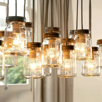 Nordic LED Sklenené Fľaše Prívesok Svetlá Obývacia Izba, Spálňa Domova Svietidlá Loft Prívesok Lampa Kuchynské Závesné Lampy