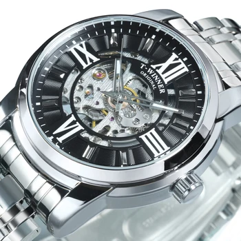 VÍŤAZ Royal Pánske Hodinky Top Značky Luxusné Hodinky pre Mužov, Mechanické náramkové hodinky Automatické Zlato Skeletu Oceľ Remienok Nové Hodiny