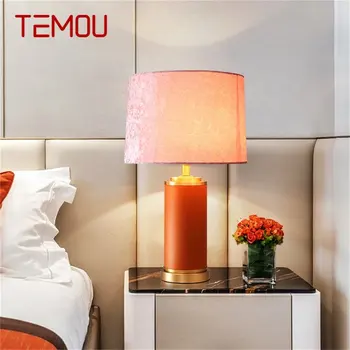 TEMOU stolná Lampa Mosadzný Červený Stôl Svetlo Moderné Tvorivé LED Dekorácie pre Domov Spálňa