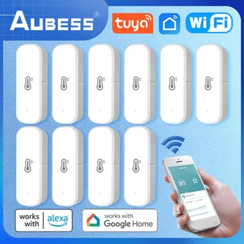 AUBESS Tuya Smart Home Wifi Teplota A Vlhkosť, Senzor Pracovať S Alexa A Domovská stránka Google Asistent Smartlife Č Hub Potrebné