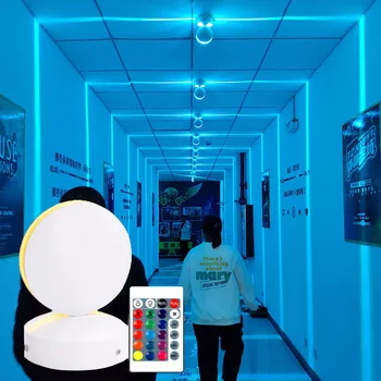 12W Diaľkové RGB Parapet Svetlo Koridoru Led Nástenné svietidlo 360 Stupeň Ray Rám Dverí Line Nástenné Svietidlo Pre Hotel Uličkou Bar KTV Dekor