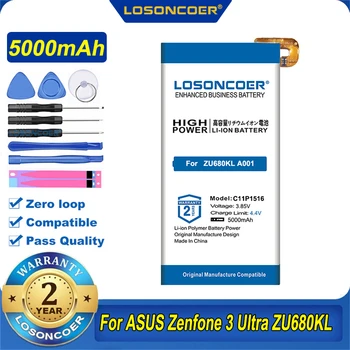 100% Originálne LOSONCOER 5000mAh C11P1516 Batéria Pre ASUS Zenfone 3 Ultra ZU680KL A001 6.8