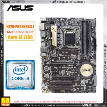 LGA 1151 Doske auta ASUS H170-PRO/USB3.1 s Core I3 7100 cpu Intel H170 Doska 4×DDR4 64 GB VGA HDMI PCI-E 3.0 ATX