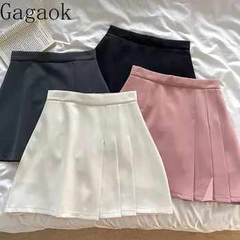 Gagaok Sukne Ženy 2023 Lete Nové Pevné Ríše Line Násobne Mini Sukne Streetwear Módy Bežné Kórejský Elegantné Wild Oblečenie