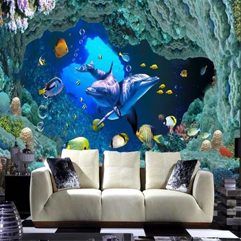 beibehang Vlastného Podmorského Sveta 3D foto tapety pre spálne, obývacia izba gauč TV joj, abstraktných de parede nástenná maľba na stenu papier