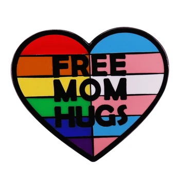 Zadarmo Mama Objatie Pin Pride Mama Brošňa LGBTQ Mama Srdce Odznak