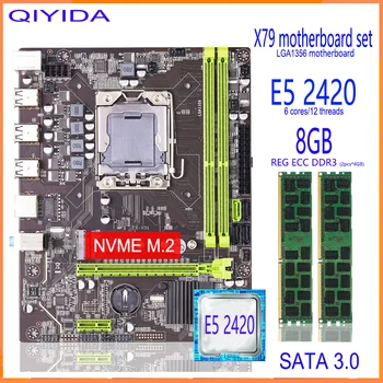 Qiyida X79 doska set LGA 1356 E5 2420 cpu 2 ks x 4 GB = 8GB 1333MHz 10600R DDR3 ECC REG pamäť