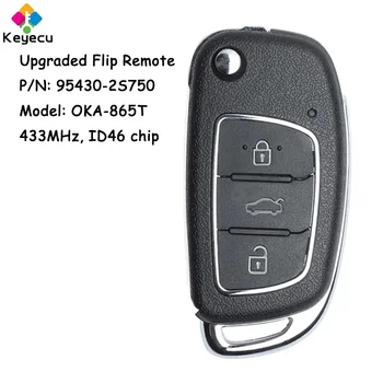 KEYECU Inovované Flip Diaľkové Kľúč S 3 Tlačidlami 433MHz ID46 Čip pre Hyundai IX35 Tuscon 2014 2015 2016 Fob 95430-2S750 OKA-865T