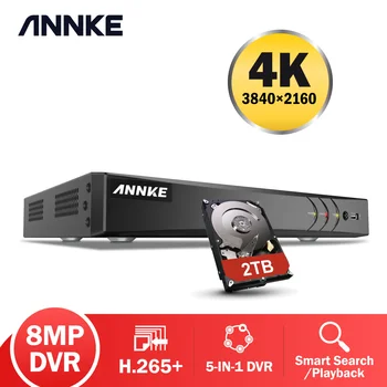 ANNKE 8CH H. 265+ 4K DVR Ultra HD 5-v-1 8MP Dohľadu DVR Výstup Video Rekordér Vzdialený Prístup Detekcie Pohybu upozor. na e-mail