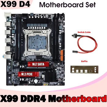 X99 Ploche Dosky+Ozvučnice+Switch Kábel DDR4 PCB Podporu 4X32G Pre 5820K 5960K E5-2678 V3 E5 2676 V3 CPU