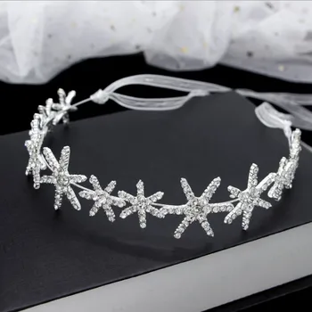 Podiel Drahokamu Star Hairband pre Ženy Sladké Svadobné Doplnky do Vlasov Tiara Elegantné Dievčatá hlavový most pokrývku hlavy Náušnice Šperky