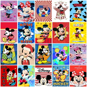 DIY 5D Mickey Mouse Diamond Maľovanie Cartoon Mickey Minnie Full Round-Diamond Výšivky Mozaiky Domov Dekor Ručné Darček pre Dieťa