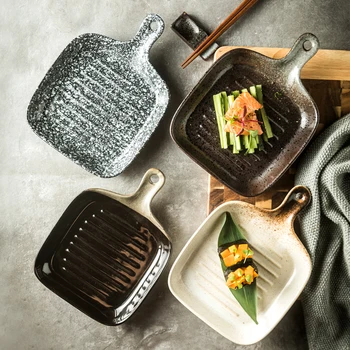 Japonské keramické pečící s rukoväť rúra mikrovlnná rúra pečie ryžové jedlo, syr pečenie domov raňajky dosky riadu