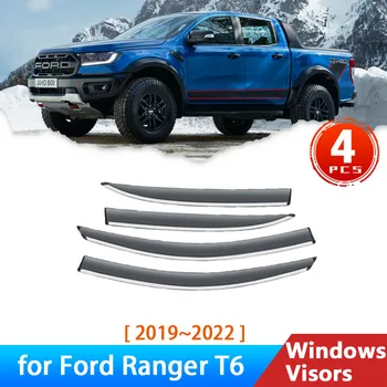 Lamely pre Ford Ranger T6 P375 Arquus Spúšť VT4 2019~2022 Príslušenstvo Auto Bočné Okno Clony proti oslneniu Dážď Obočie Stráže 2020 2021