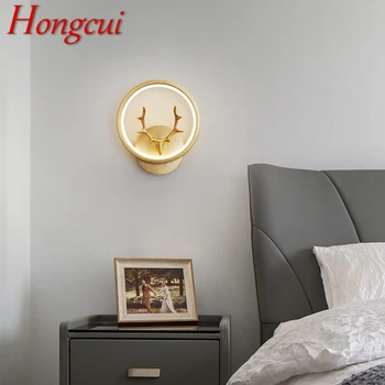 Hongcui Súčasného Medi Nástenné Svietidlo LED, 3 Farby Luxusné Sconce Osvetlenie pre Domácnosti Obývacia Izba Dekor