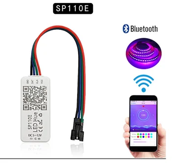SP110E Bluetooth-kompatibilné Pixel svetlo Radič WS2811 WS2812 stmievač SK6812 RGB RGBW WS2801 pixelov Led Pásy IOS Android
