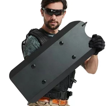 Self-defense ozbrojených štít hliníkovej zliatiny poriadkovej hliadky taktické ochrany školenia（Štýl so svetlom）